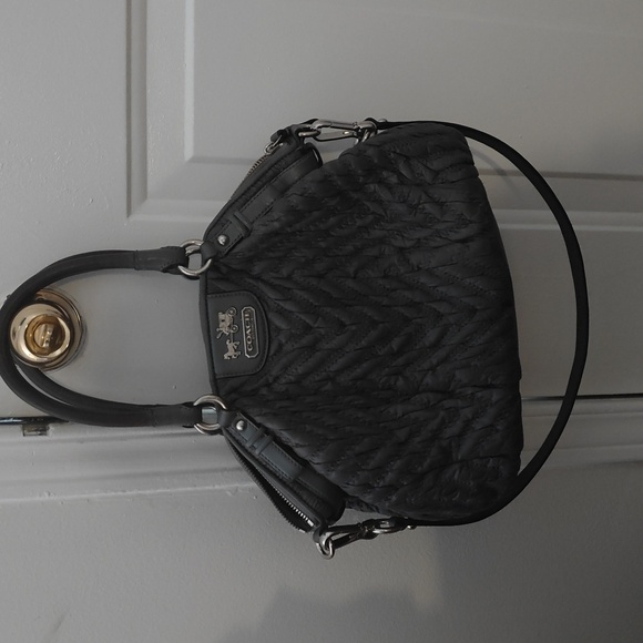 Coach Gray 70th Anniversary Madison Quilted Pleated Nylon Small Satchel - Picture 1 of 9